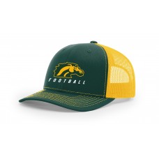 Montville Broncos Football Embroidered  Green/Gold Trucker Hat